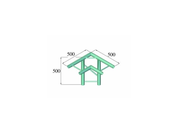 Alutruss BILOCK BQ2-PAL31H 2-punkts traverse 3-vejs-hjørne 90 °