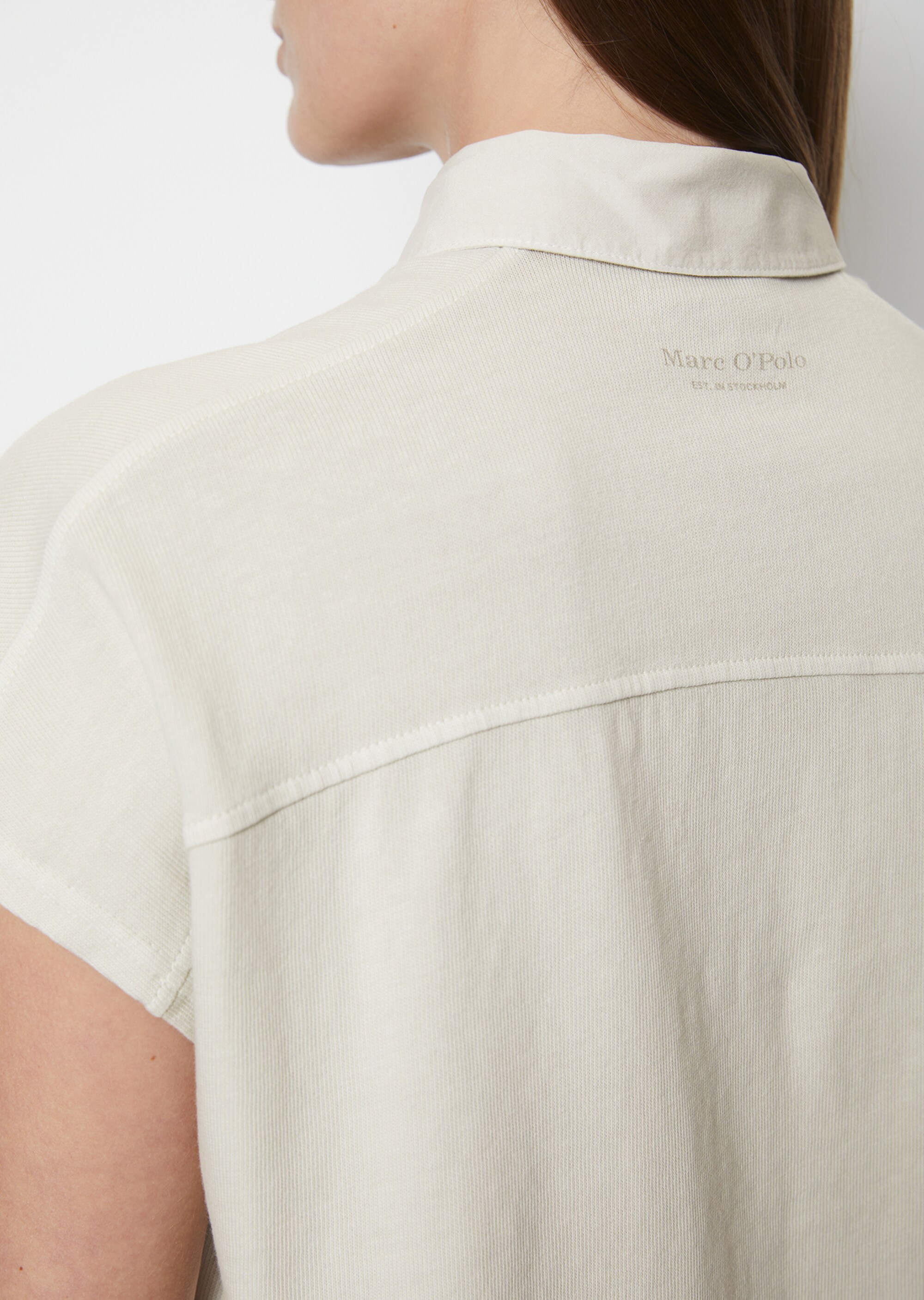Oversize-Poloshirtaus leichtem Jersey