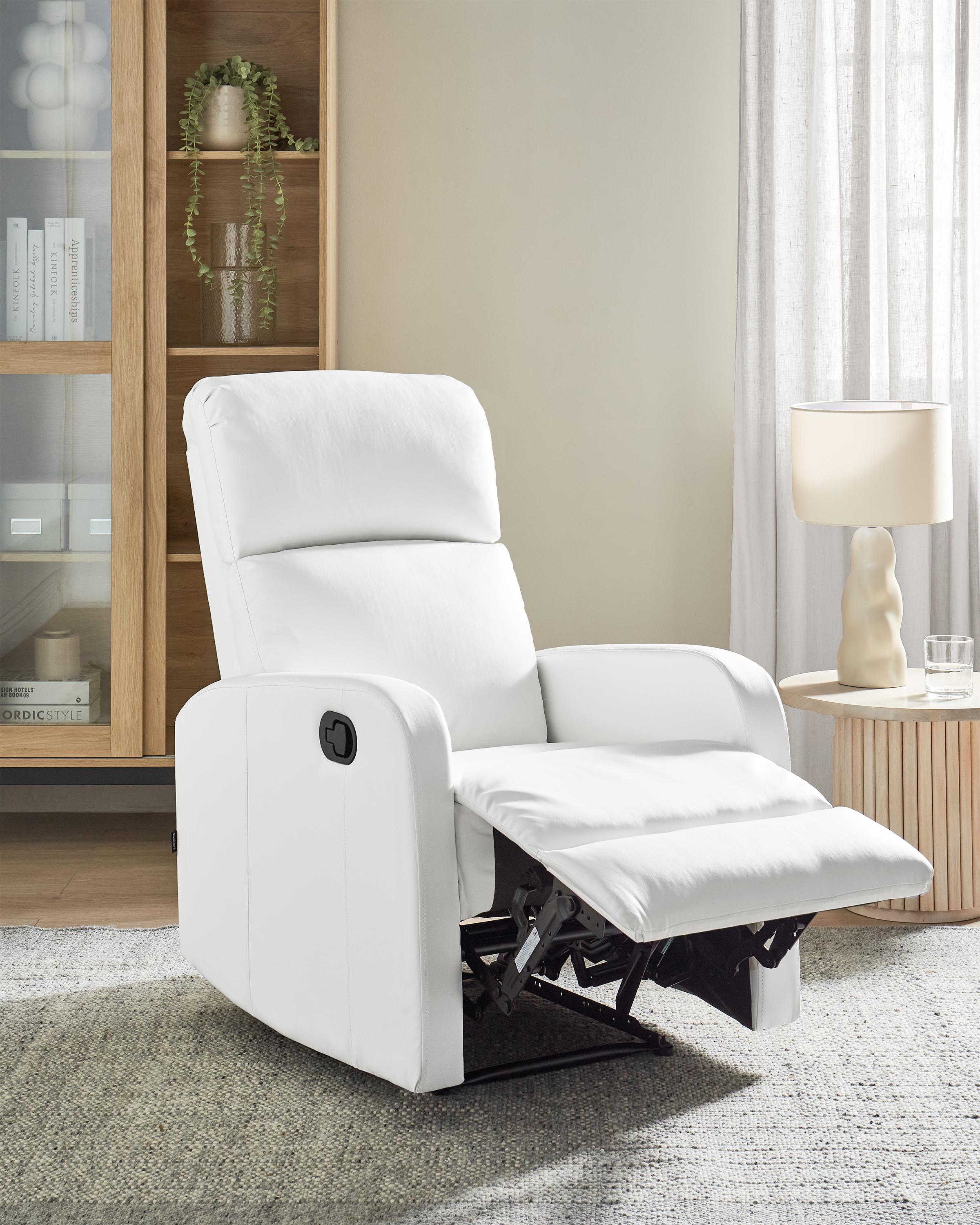 Relaxfauteuil VIRRAT inclusief voetensteun Kunstleer Wit