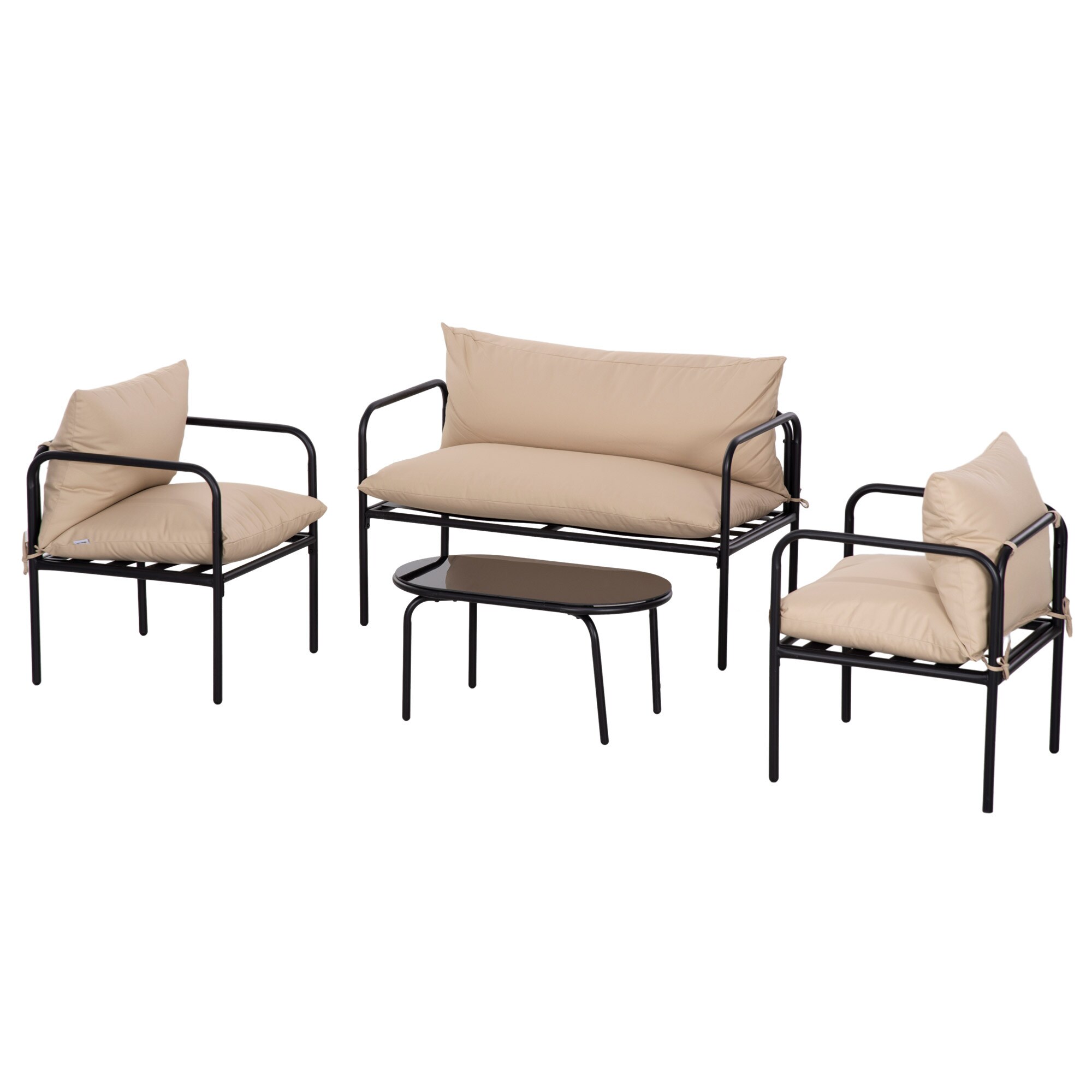Outsunny Gartenmöbel-Set mit 2 Sessel braun 116L x 58B x 66H cm