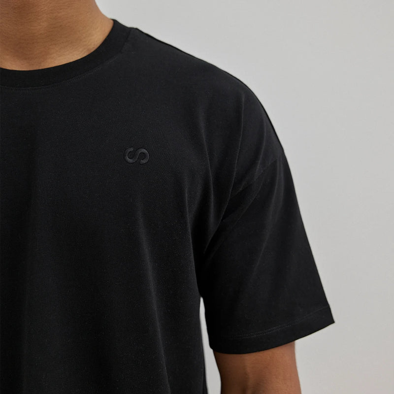 Oversized T-Shirt Herren aus Bio-Baumwolle Schwarz