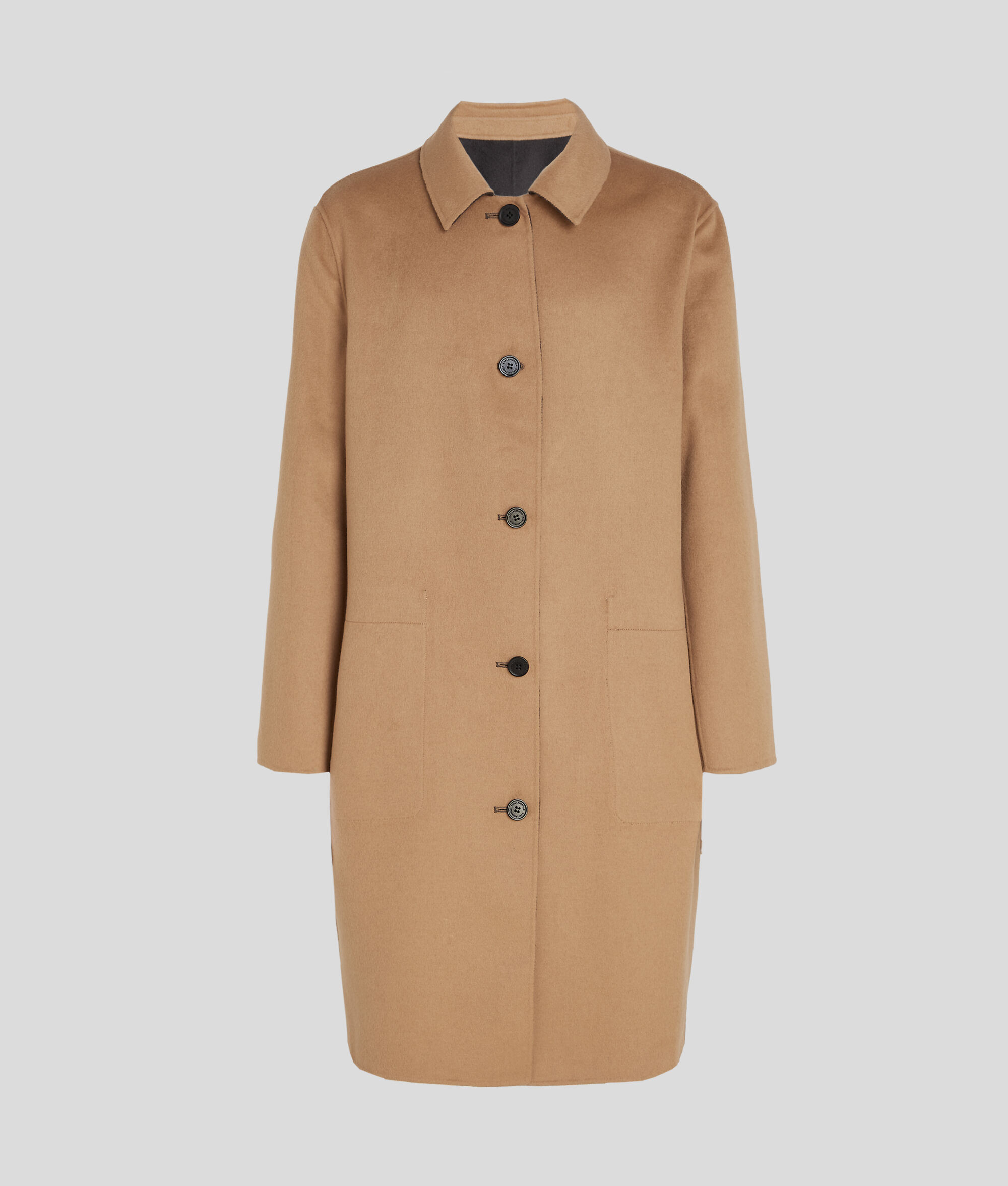 MANTEAU EN LAINE MÉLANGÉE RÉVERSIBLE