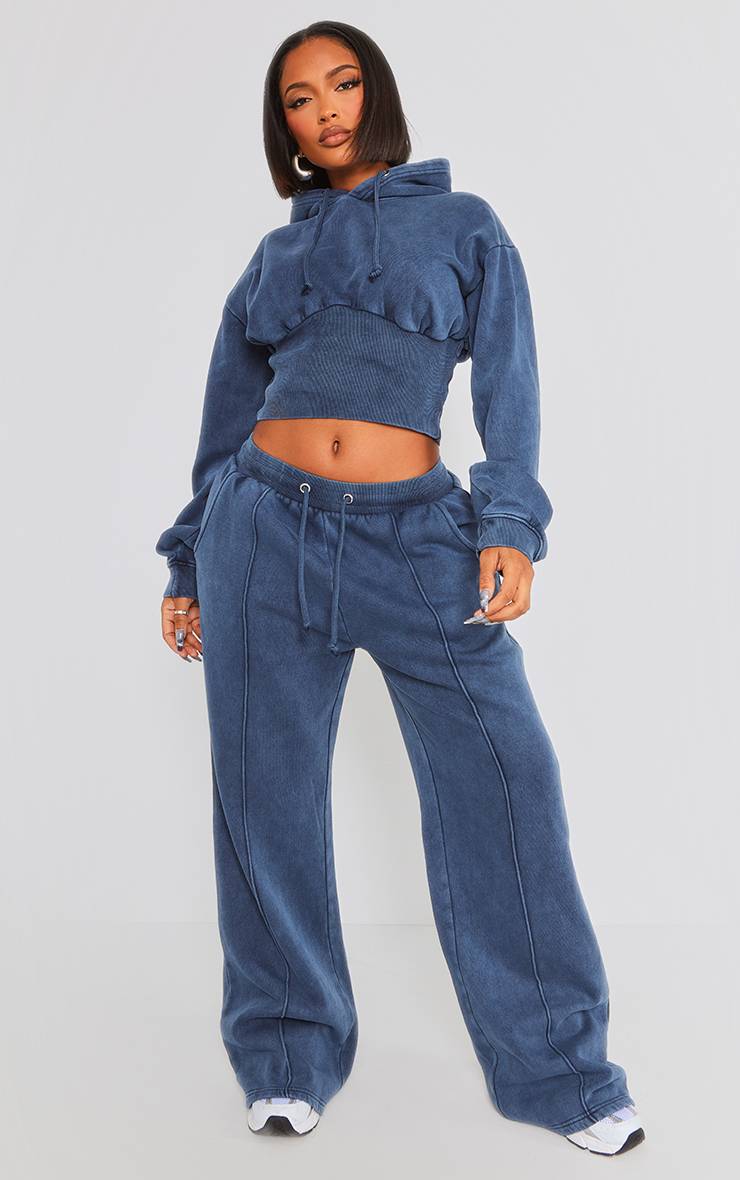 Bleu Sweat À Casynthétiqueche Court Taille Froncée Shape