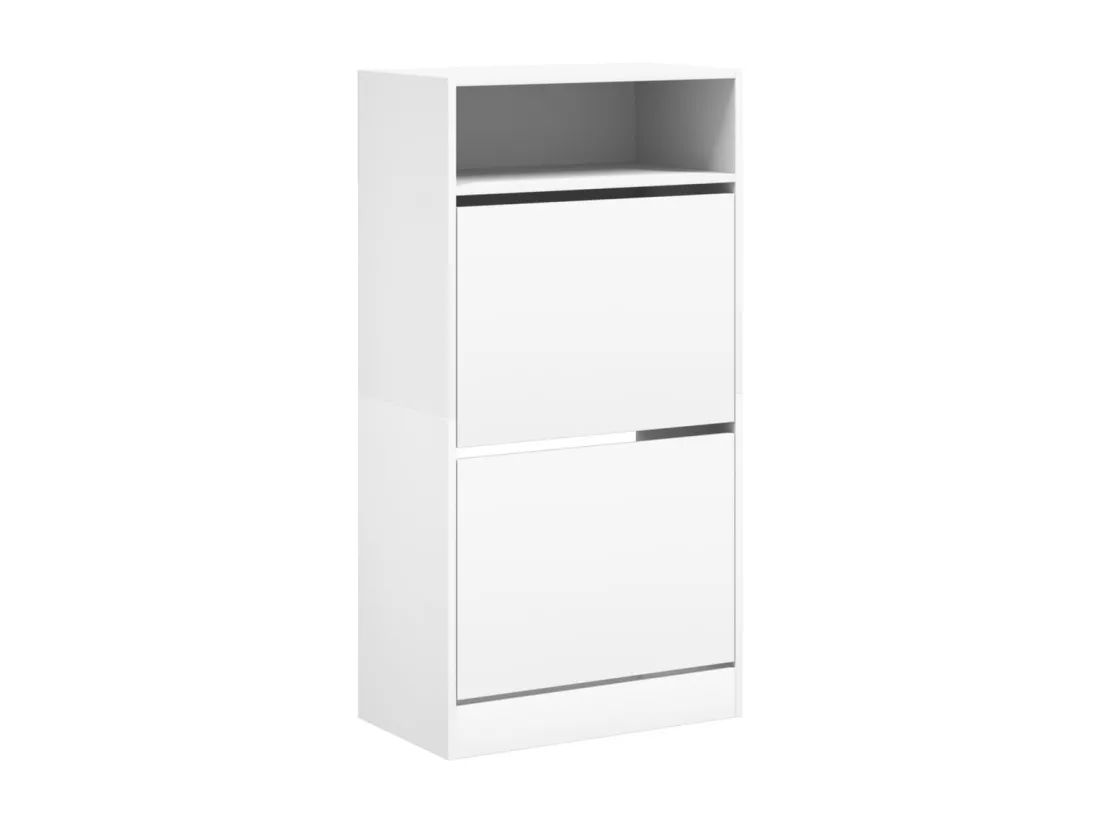 Armoire à chaussures blanc 60x34x116 bois d'ingénierie