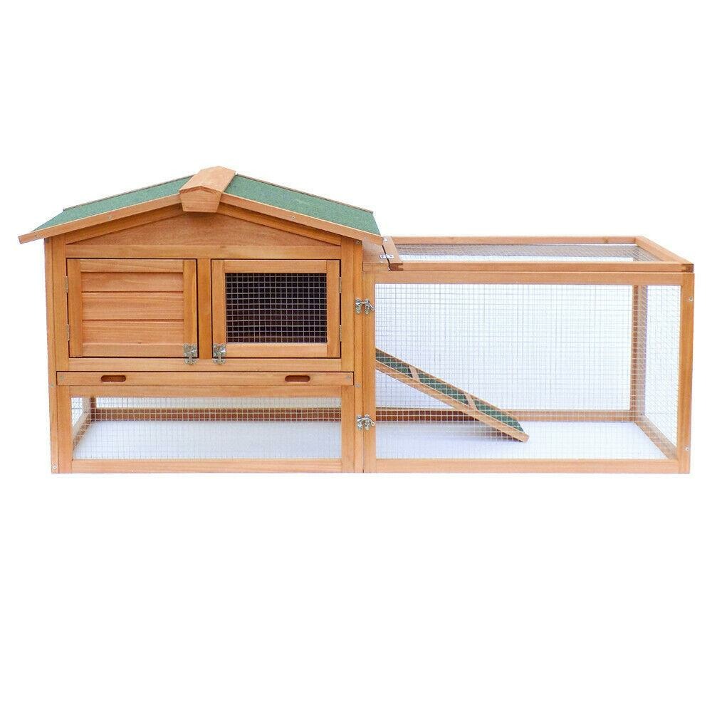 Clapier à lapin rongeurs xxl espaces extérieur grand abri 156 cm bois d'épicéa