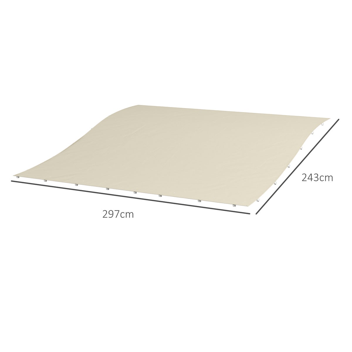 Outsunny vervangingsdak voor pergola, zonwering voor terrasoverkapping, met UV-bescherming, 297 x 243 cm, polyester, beige