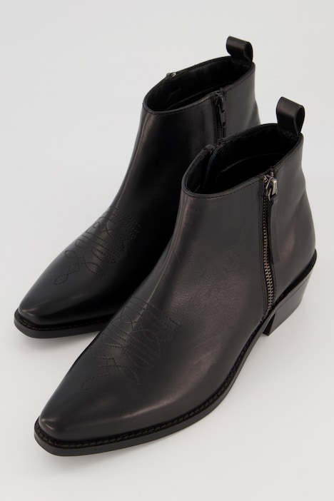 Leder-Stiefelette, Ankle höhe, stitching