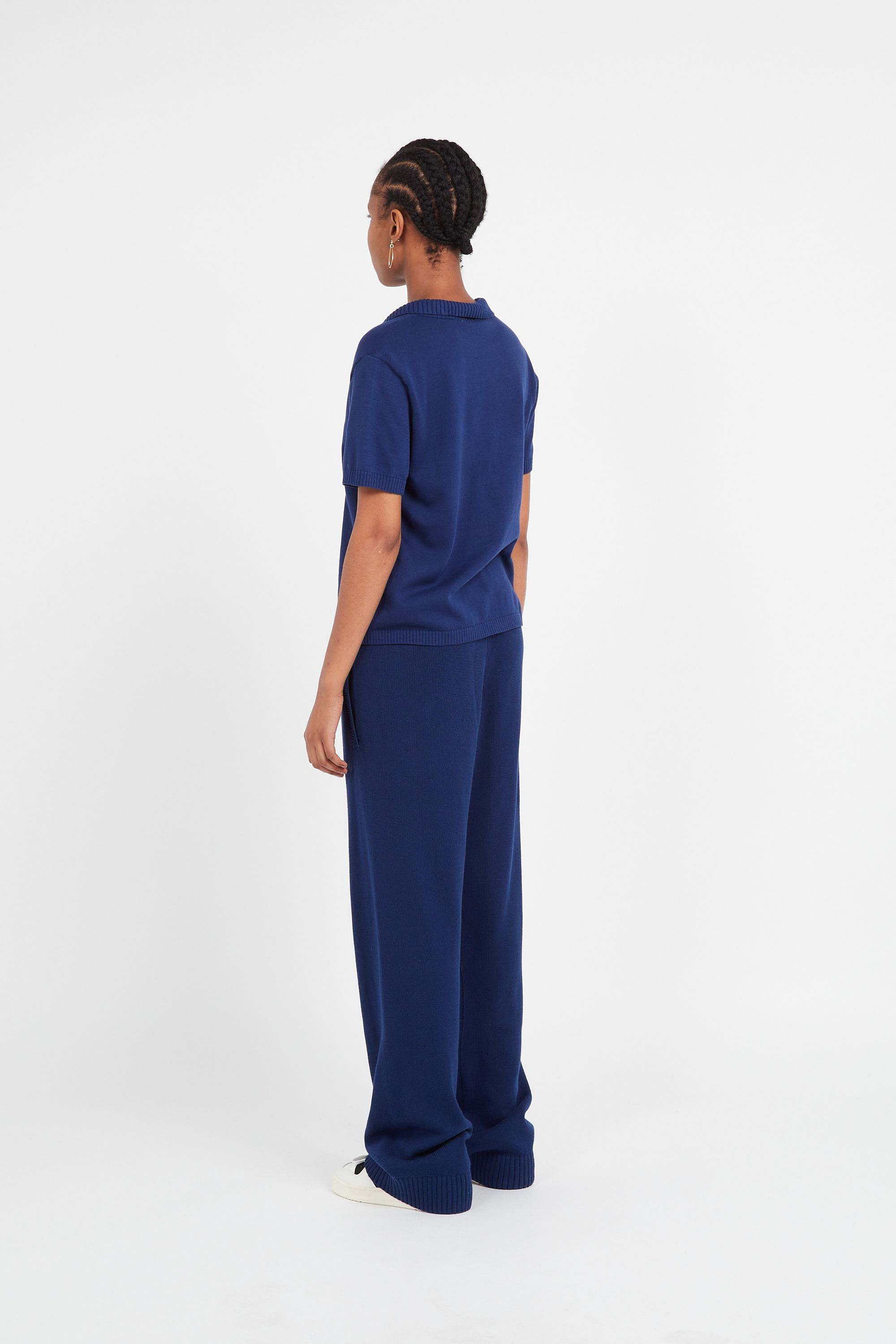 ADIDAS T-shirt  KNIT OPEN POLO Bleu