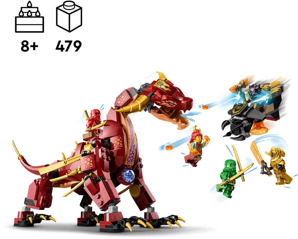 LEGO®NINJAGO® 71793 - LE DRAGON DE LAVE TRANSFORMABLE DE HEATWAVE
