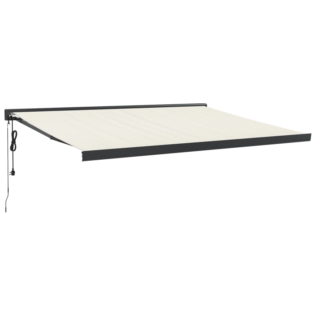 Auvent rétractable crème 4x3 m tissu et aluminium