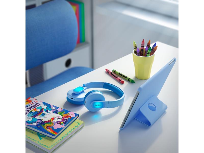 Philips Wireless On-Ear-Kopfhörer TAK4206BL/00 Blau Kabellose On-Ear-Kopfhörer für Kinder Hell und auffällig