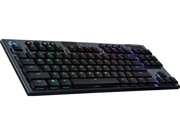 Logitech G915 TKL Tenkeyless LIGHTSPEED Wireless RGB Mechanical Gaming Keyboard - Tastatur - bagbelyst - USB, Bluetooth, 2.4 GHz - Nordisk - tastkontakt: GL Clicky - kulsort