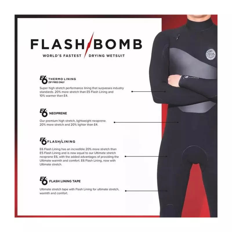 Combinaison intégrale RIPCURL Flashbomb 5/3 Zip Free Blue