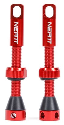 Paire de Valves Tubeless Neatt Premium Presta Rouge