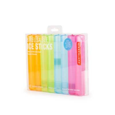 Set of 8 multi colour reusable ice sticks