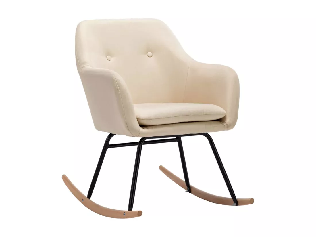 Chaise à bascule Crème Tissu