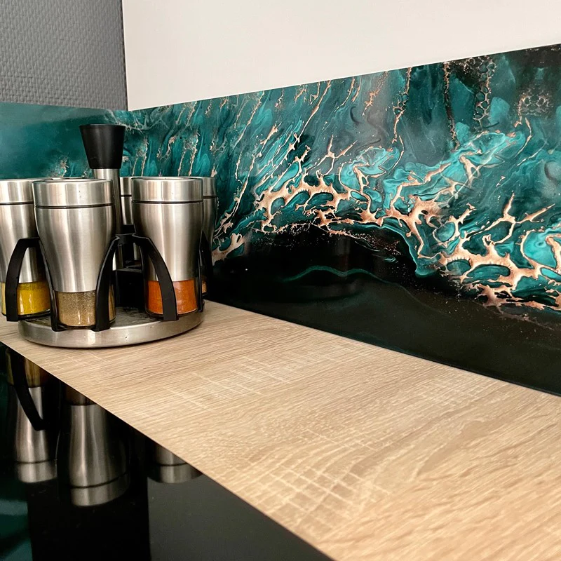 Crédence cuisine Fond de hotte ALU L 60xH 70cm - BRUT 99deco