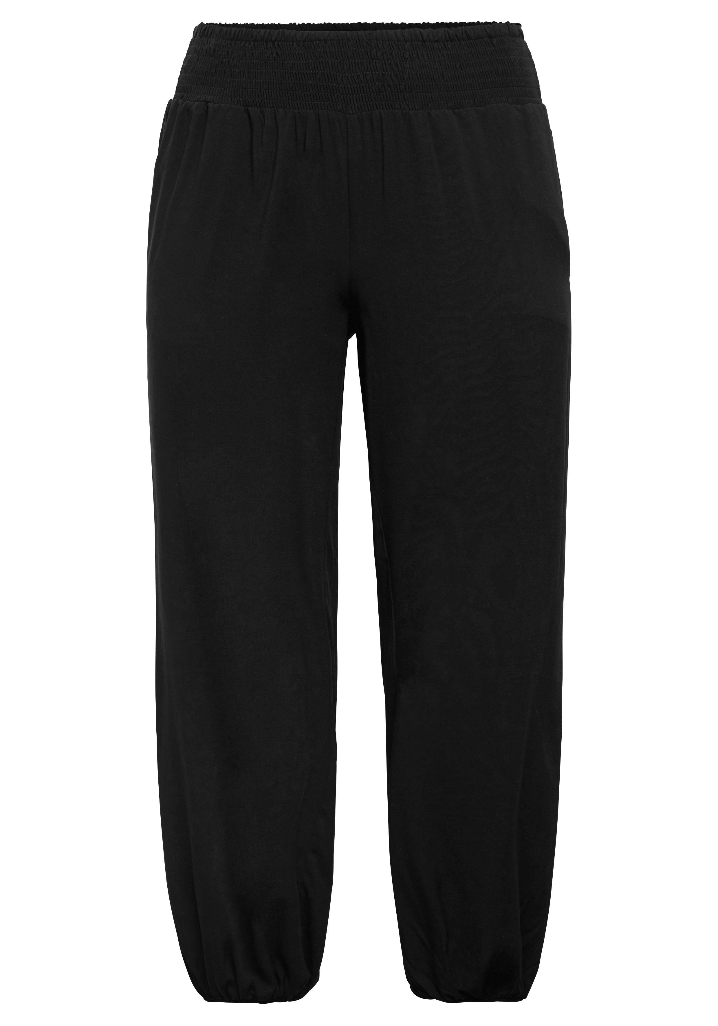 Weite Hose mit Smokbund, aus Viskose