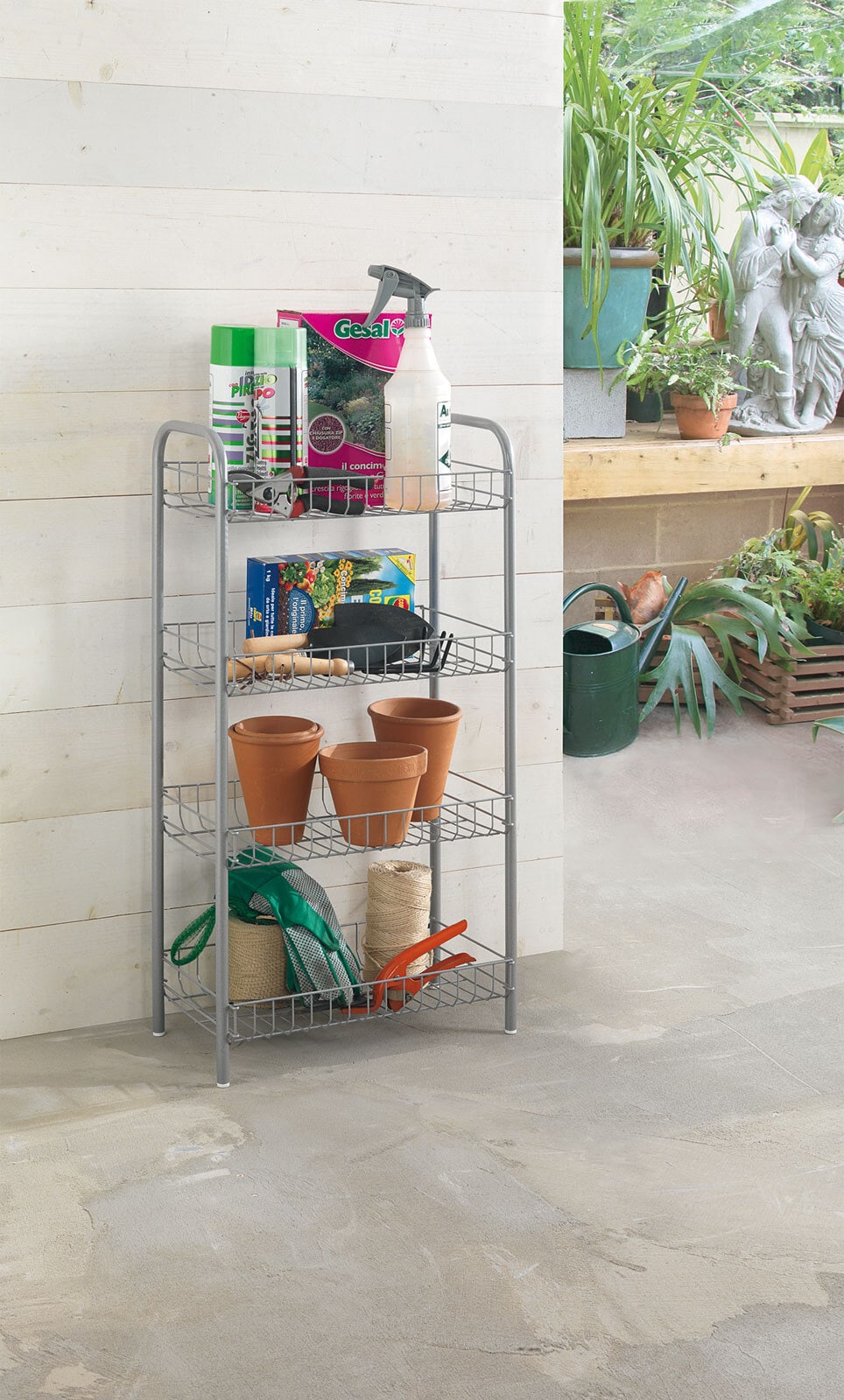 metaltex Allzweckwagen Monaco H 80 cm Silberfarbig