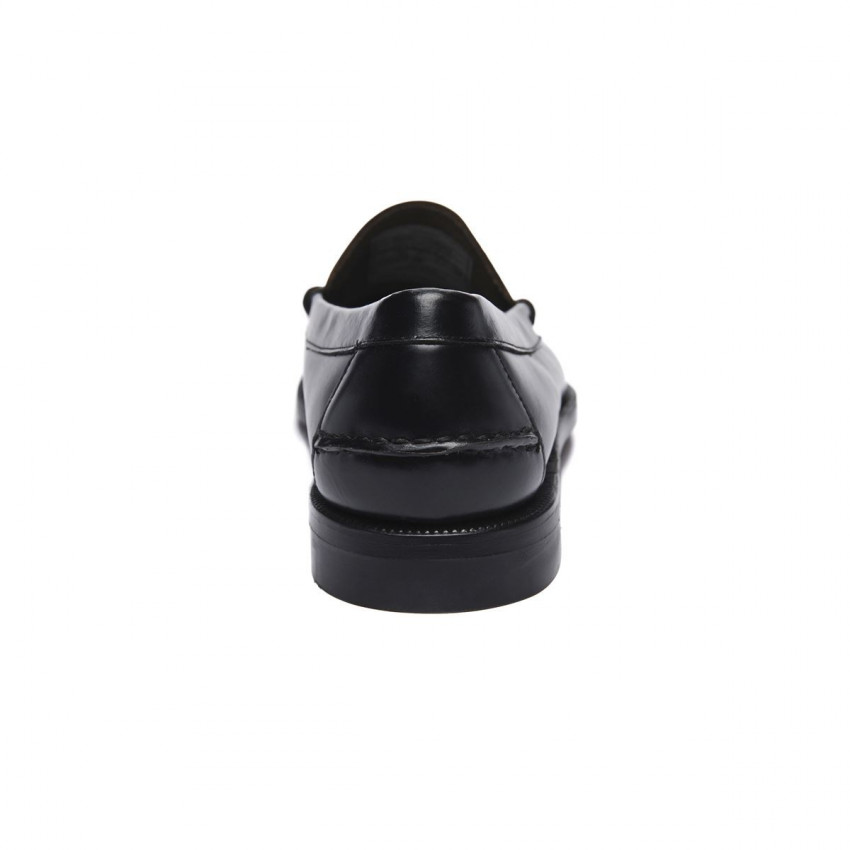 CLASSIC DAN WIDE Black White MOCASSIN-Mocassin pour homme en cuir pleine fleur