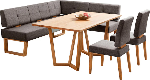 Home affaire Eckbankgruppe »Ponza Eckbank Küchenbank BESTSELLER« Set, 4 Stk. tlg. Sitzgruppe Esszimmer Stühle Tisch und Bank bequem gepolstert