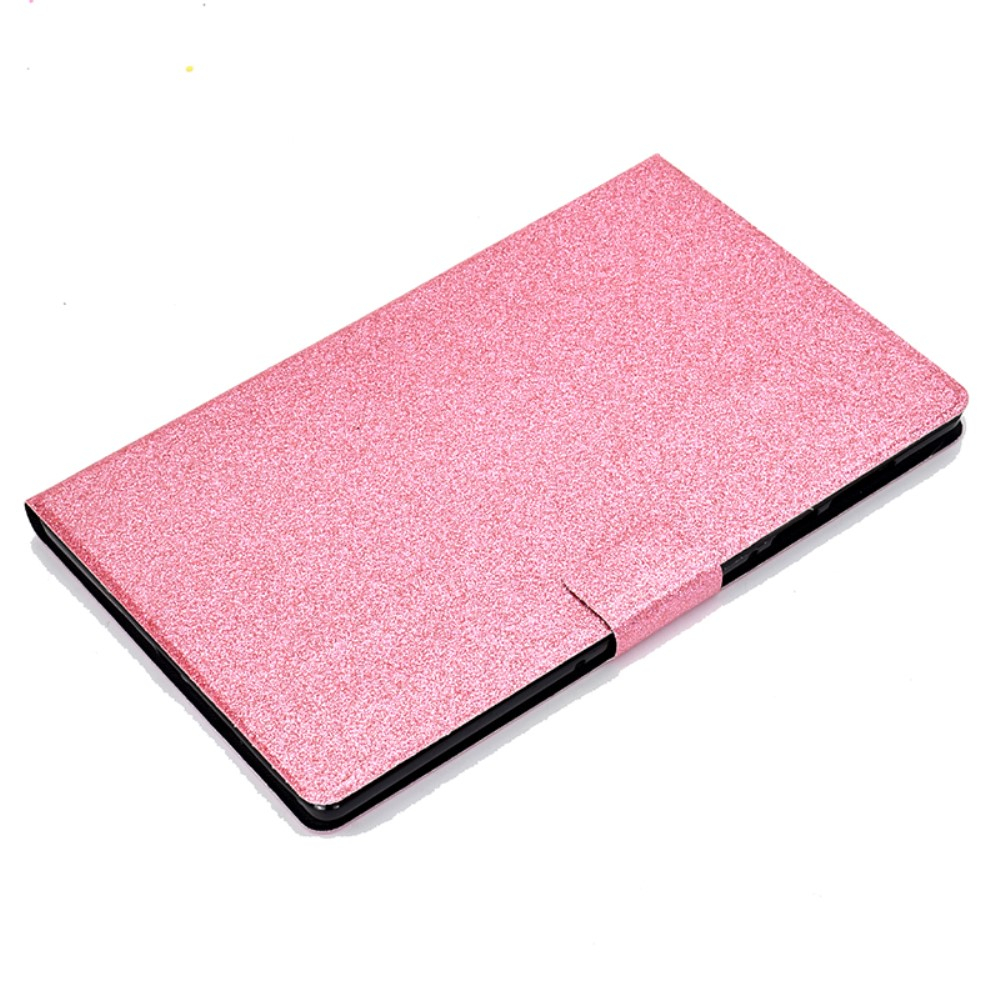 Samsung Galaxy Tab A11 / A9 Leder Tasche Flip Cover mit Glitzer Optik - Rosa