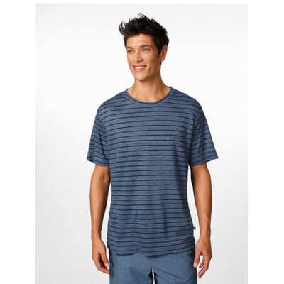Herren-Leinenshirt gestreift, Blau
