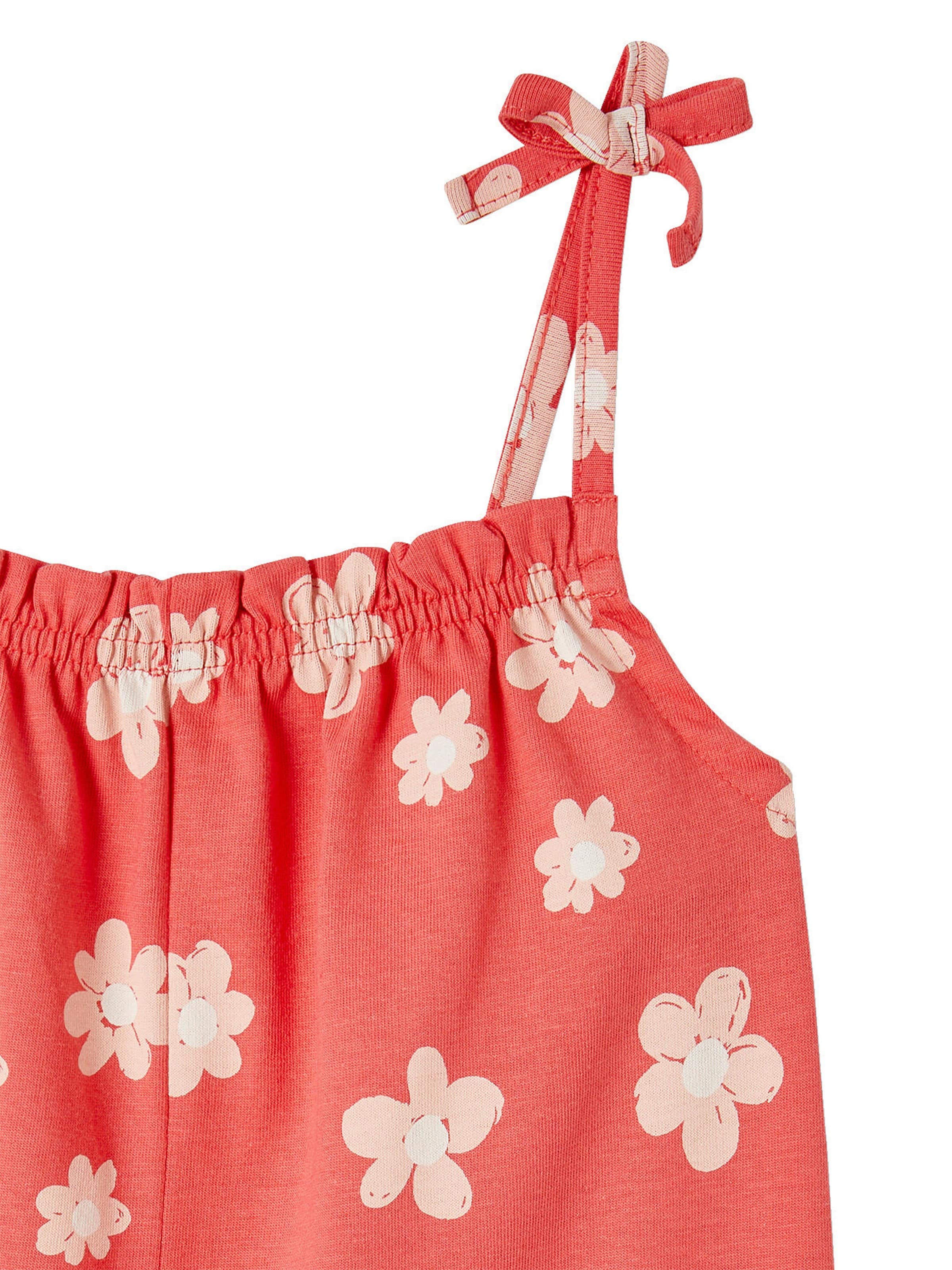 Vertbaudet Kurzer Mädchen Jumpsuit mit Trägern rot