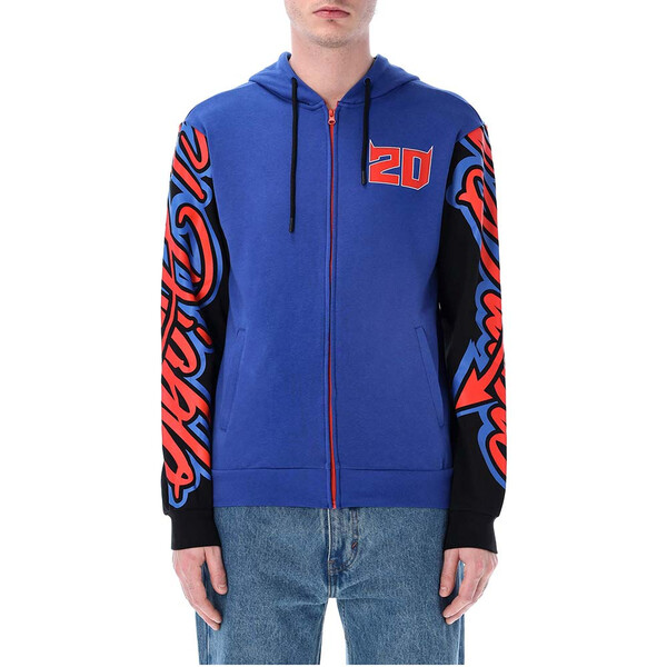 Fabio Quartararo - Sweat zippé à capuche El Diablo 20 Bleu / Rouge