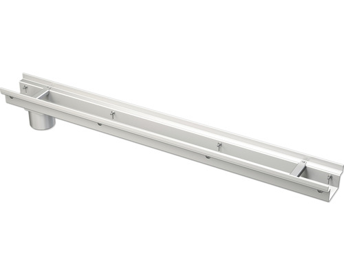 Alcadrain afvoergoot met Ø75 uitloop voor gevel- en terrasafwatering, roestvrij staal, verstelbaar, 1000 mm x 109 mm x 60 mm
