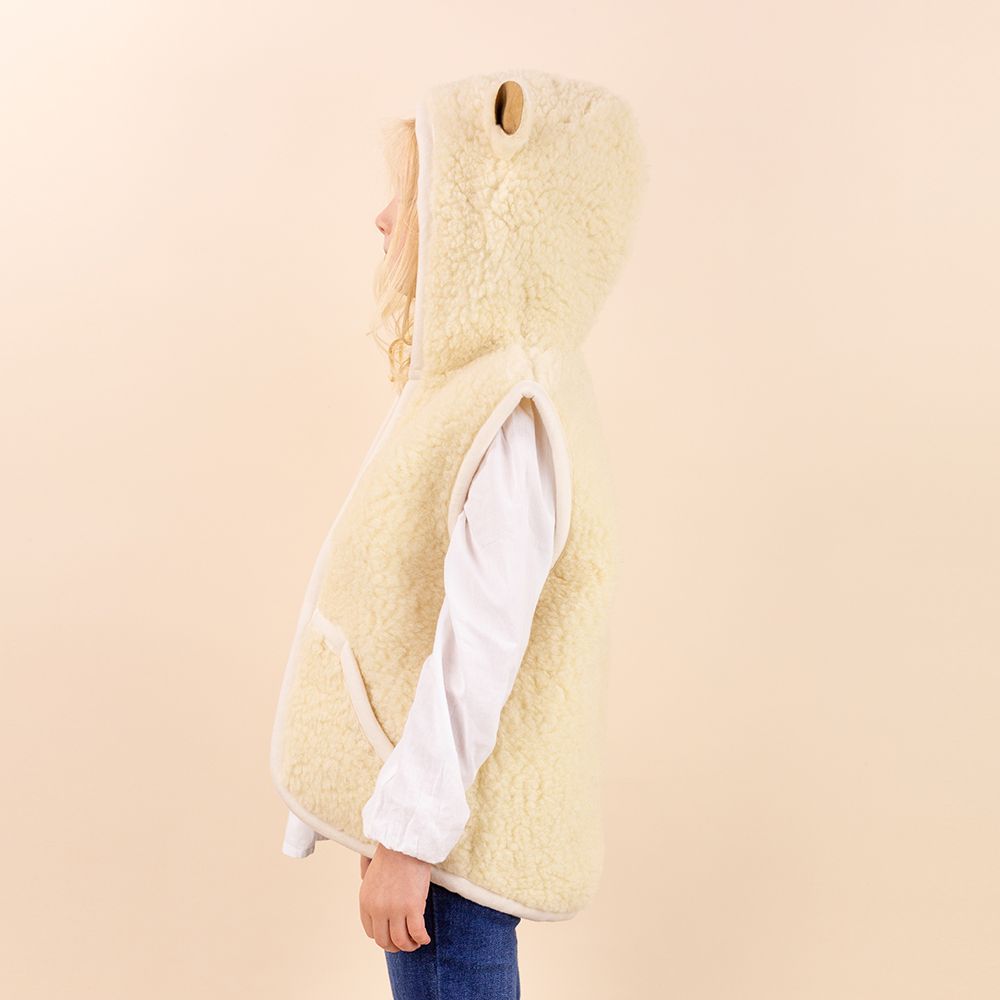 Moonrise kids wollen vestje beige met oortjes