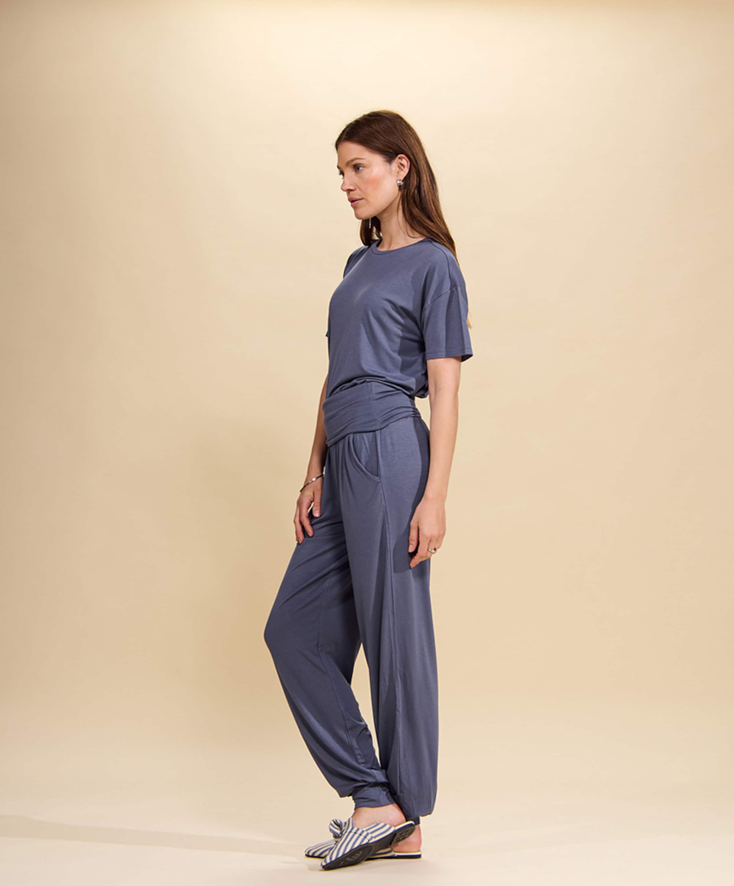 Essenza Dames pyjamatop blauw