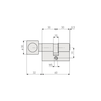 Abus knopcilinder KE60NP High Security 30/30 mm