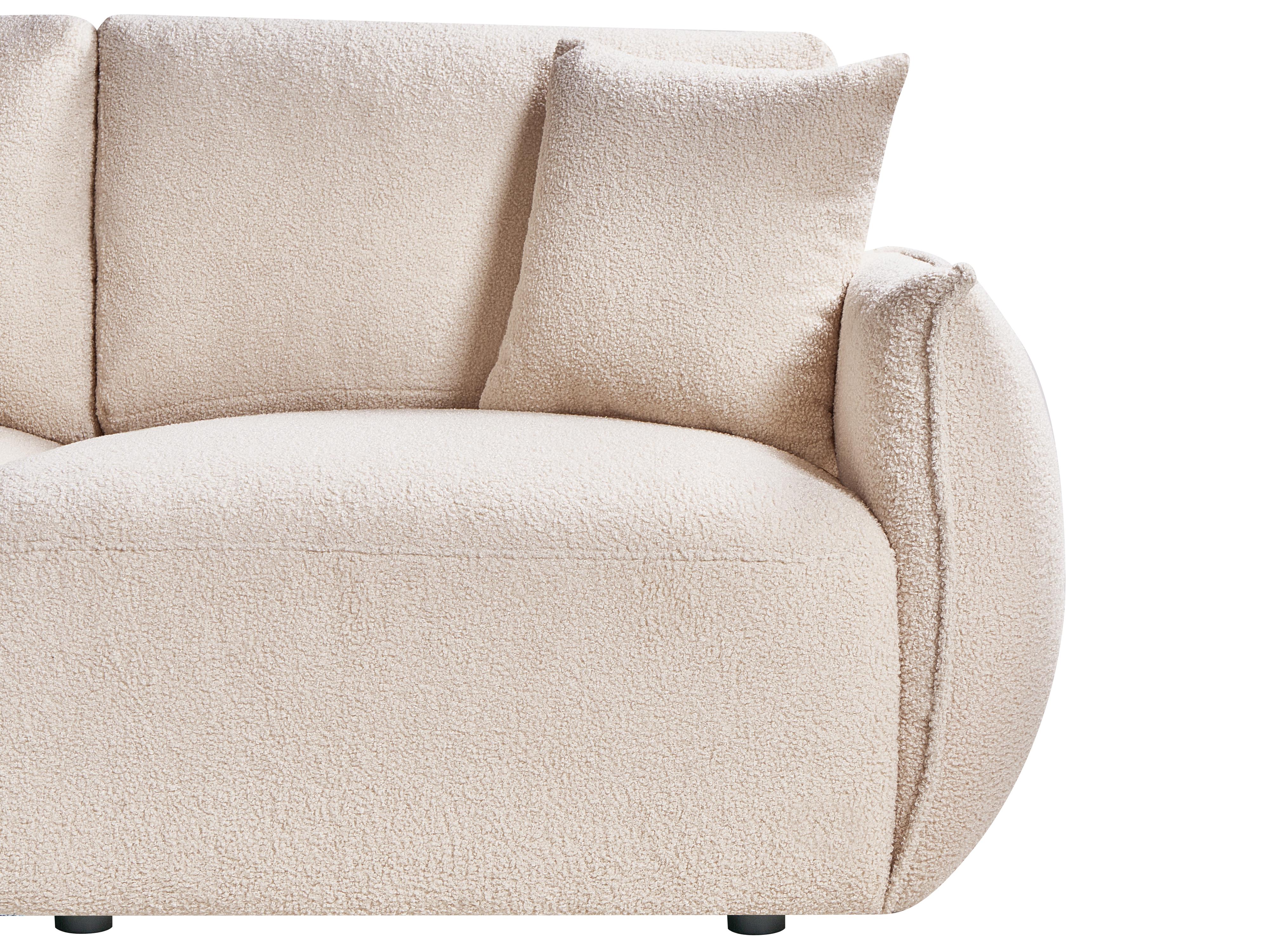 Modulaire hoekbank 5-zits MESNALI Bouclé Beige rechtszijdig