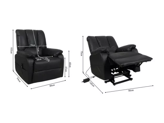 Fauteuil relax electrique TAIWAN simili noir PU