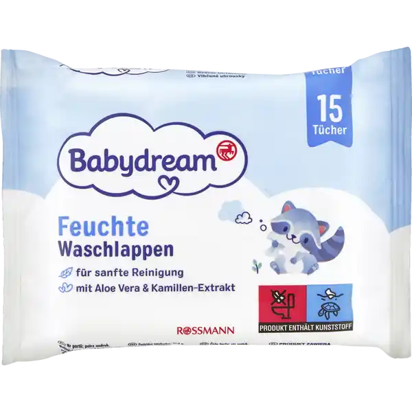 Babydream Feuchte Waschlappen 15 ST
