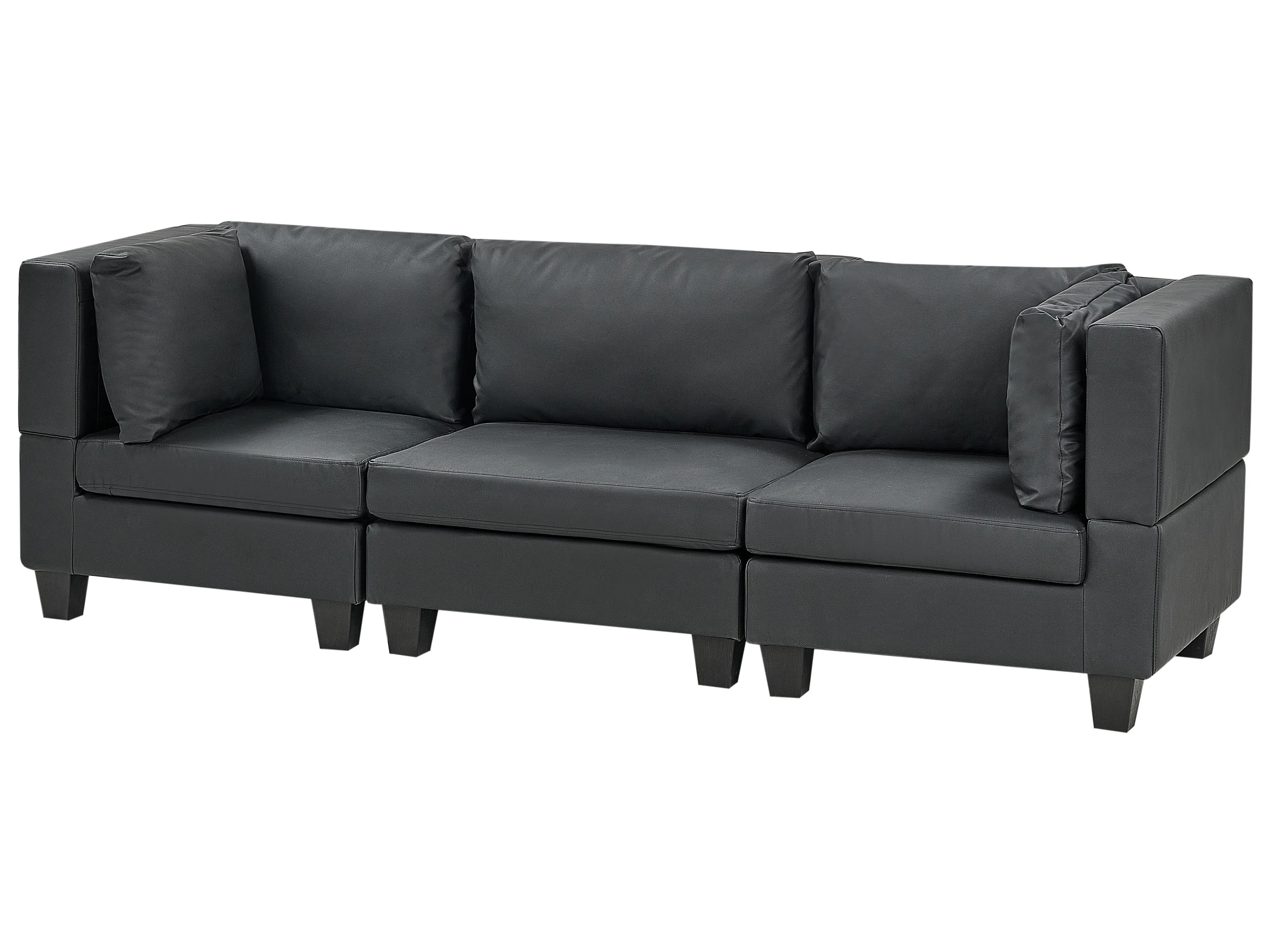 Modulaire bank 3-zits UNSTAD Kunstleer Zwart