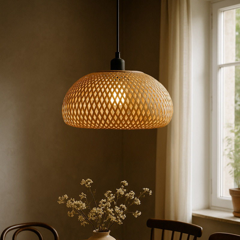 Suspension 'Samba' en bambou beige