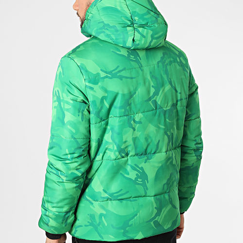 Doudoune Capuche Acine Vert Camouflage