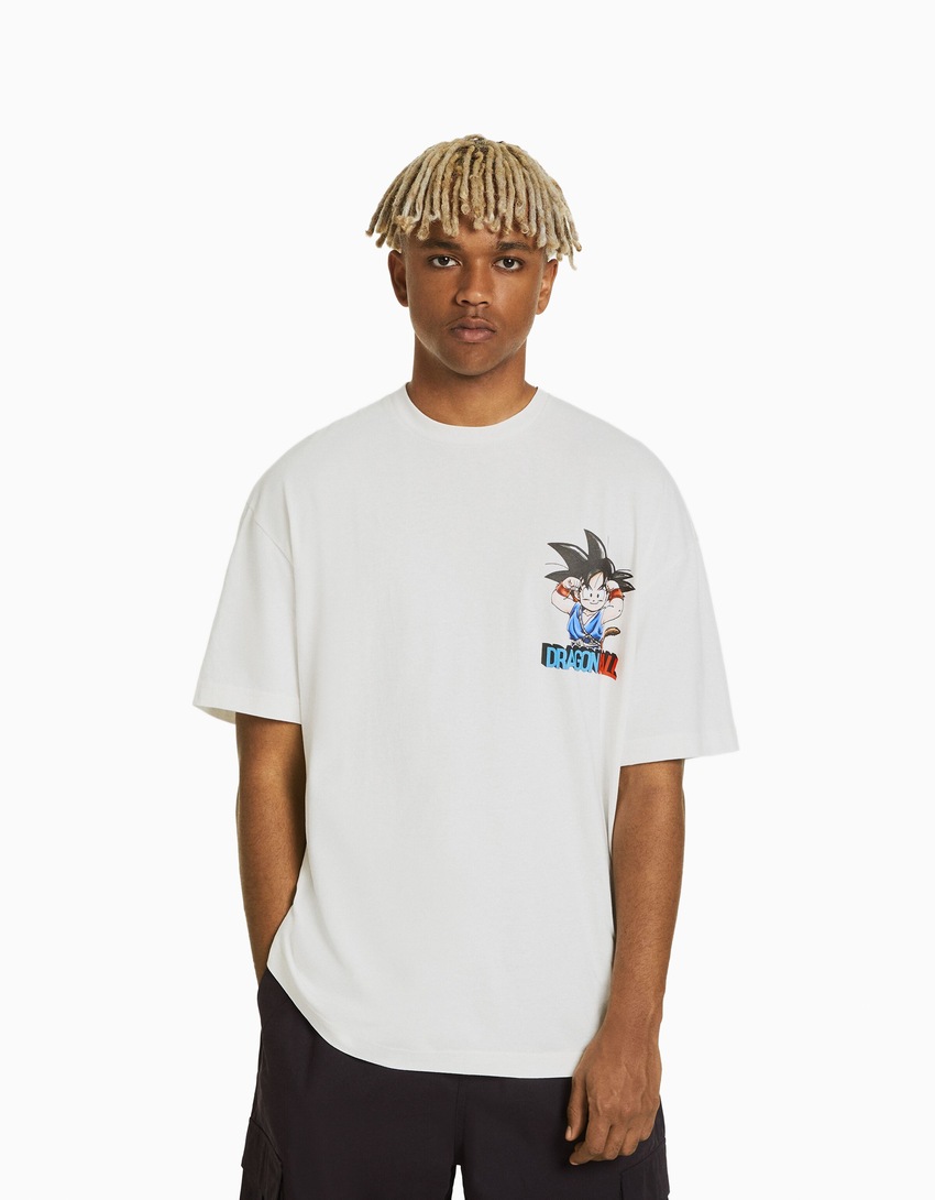 Camiseta Dragon Ball de manga curta com modelagem quadrada