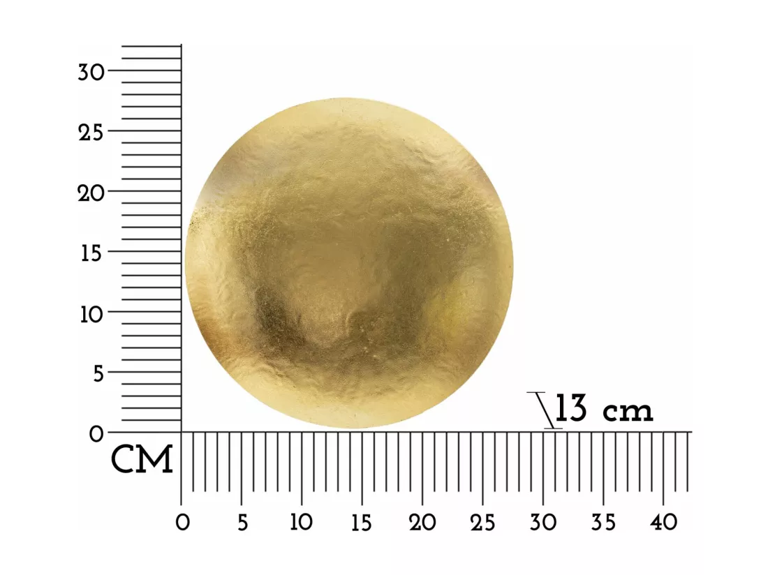 Applique Murale Dorée Goldy Round - Lampe Murale Métal Doré Ø 26x13 cm avec Finition Feuille d'Or, Éclairage Élégant et Raffiné
