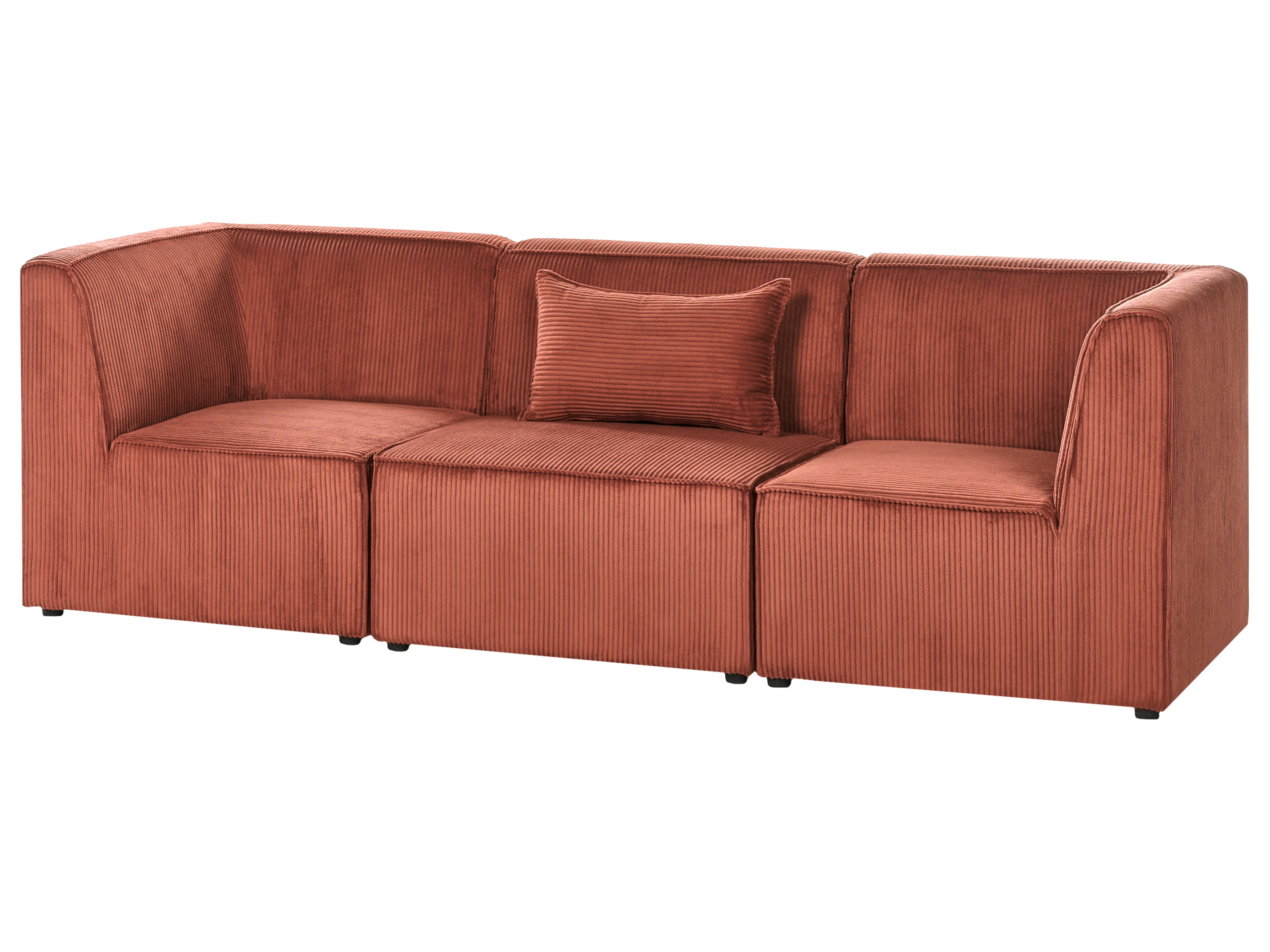 Modulaire hoekbank 4-zits LEMVIG Corduroy Goudbruin rechtszijdig