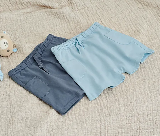2 Baby-Jerseyshorts aus Bio-Baumwolle