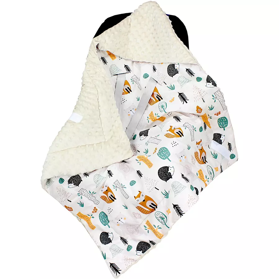 TupTam Baby Winter Einschlagdecke für Babyschale Wattiert beige