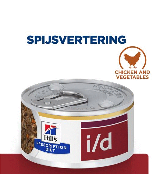 Hill's Prescription Diet I\/D Digestive Care Stoofpotje Blik - Kattenvoer - Kip Groente 82 g