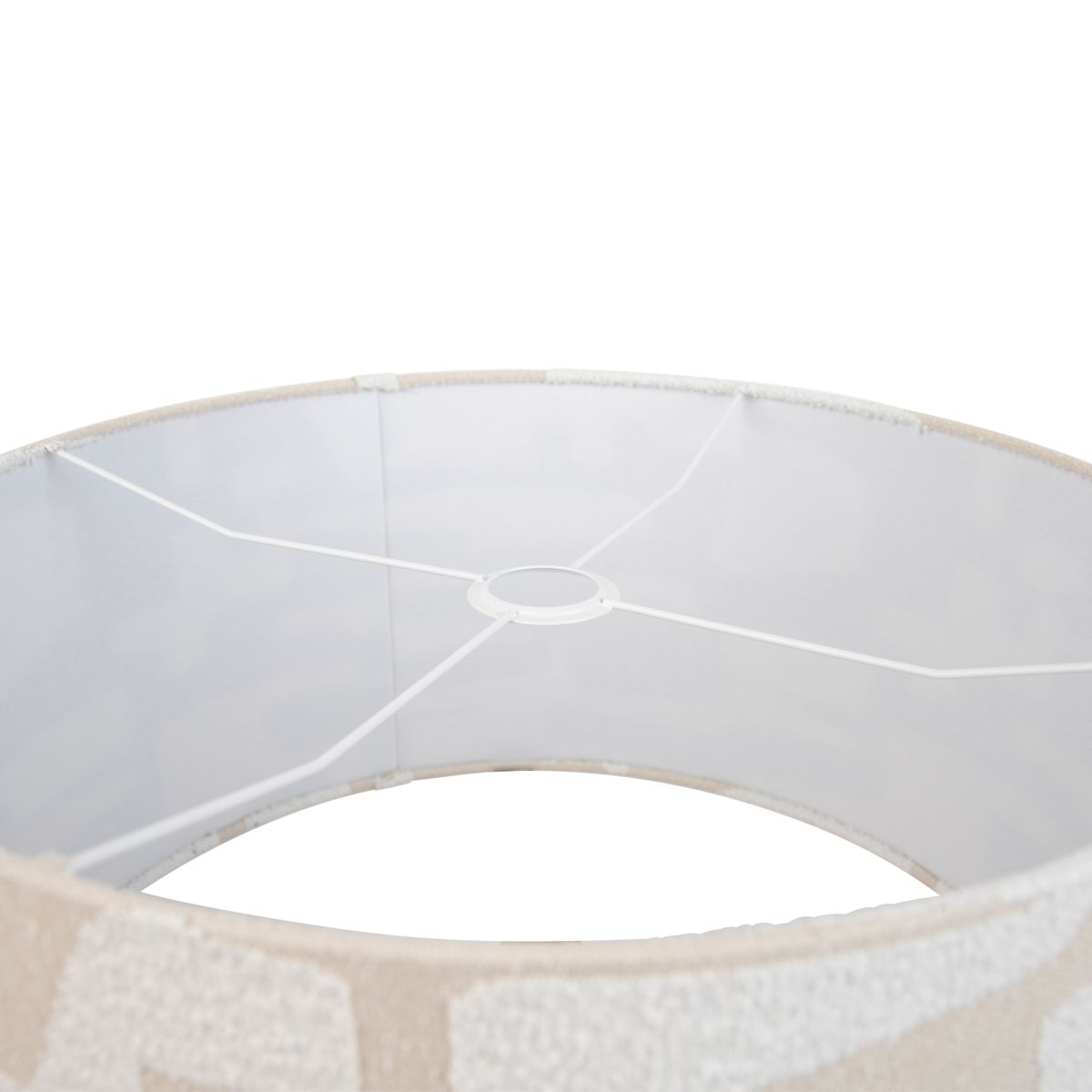 Stoffen lampenkap wit met beige gestreept 50/50/25