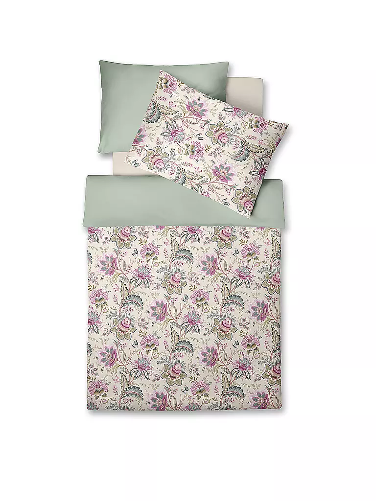FLEURESSE Satin Bettwäsche 70x90cm/140x220cm MAROKKO Malve beere