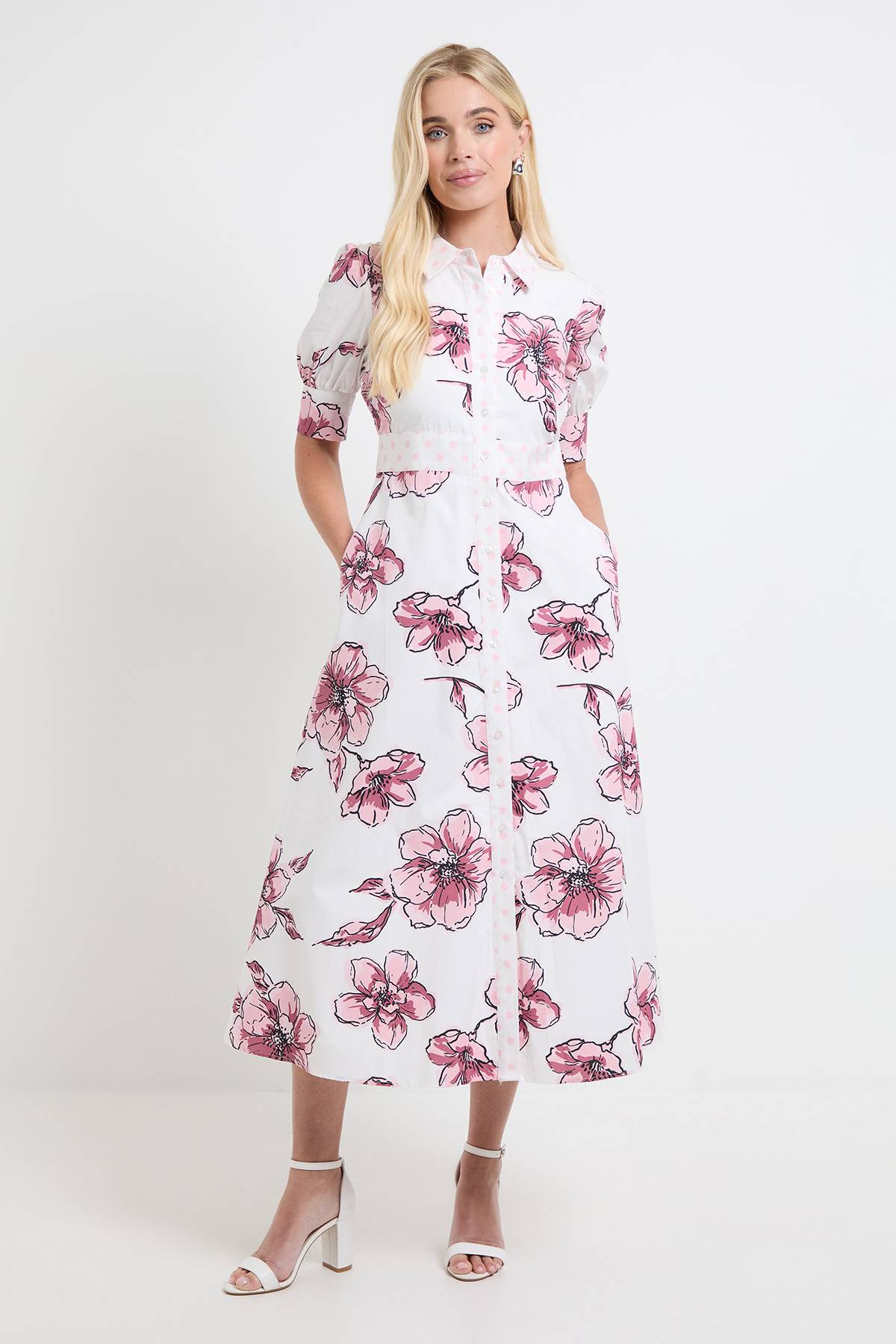 Wallis Robe Chemise Florale En Coton D'été Petite