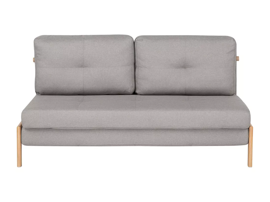 Canapé convertible 2 places en tissu gris clair EDLAND
