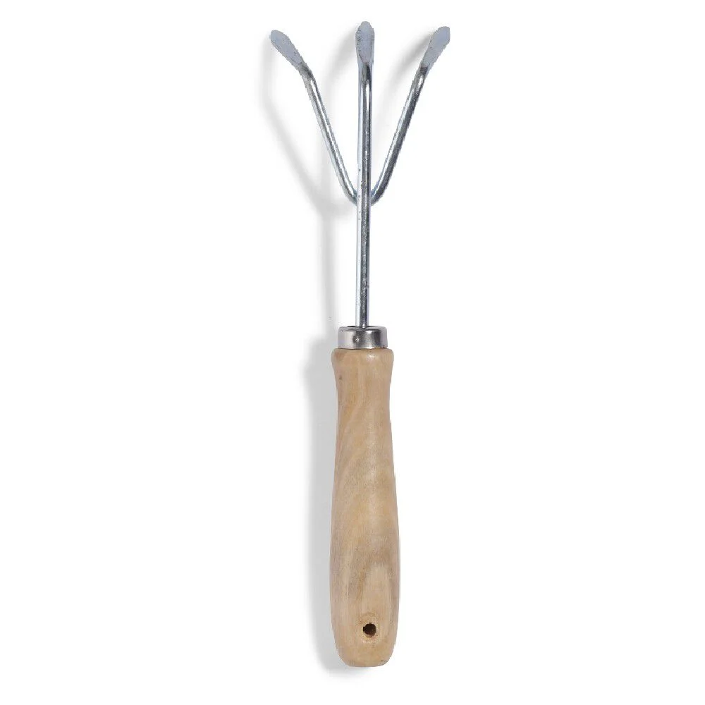 Griffe de jardinage grise manche en bois